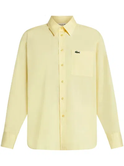 Lacoste Logo-appliqué Cotton Shirt In Yellow
