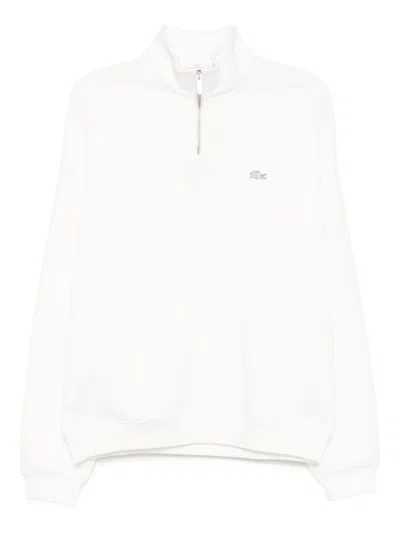 Lacoste Logo-appliqué Cotton Sweatshirt In White