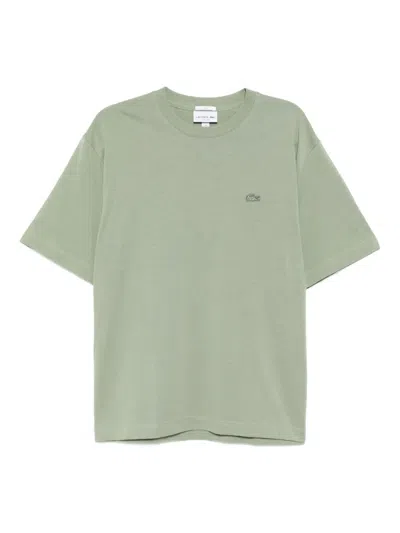 Lacoste Logo-appliqué Cotton T-shirt In Blue
