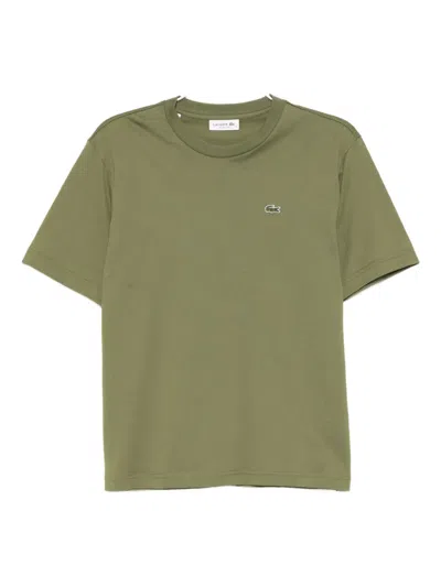 Lacoste Logo-appliqué Cotton T-shirt In Green