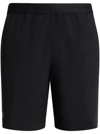 Lacoste Logo-appliqué Drawstring Shorts In Black