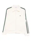 Lacoste Full Zip Collared Tracksuit Top Cream In Neutral