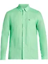 Lacoste Men's Regular-fit Linen Shirt In Green