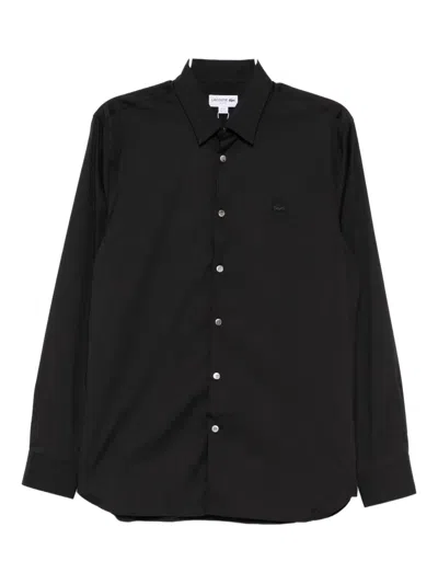 Lacoste Logo-appliqué Shirt In Black