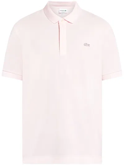 Lacoste Logo-appliqué Short-sleeved Polo Shirt In Pink
