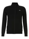 Lacoste Sweater High Collar Ribbed Cuffs In Black