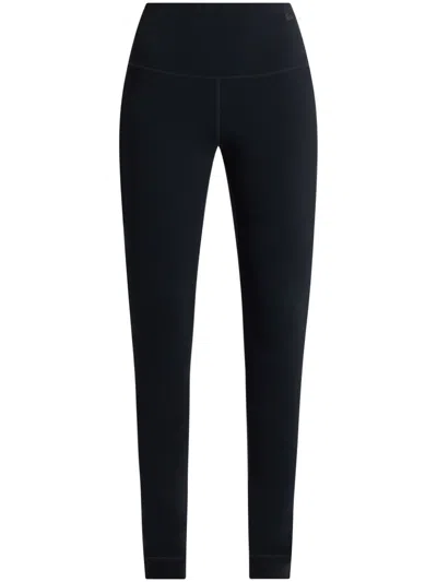 Lacoste Logo-appliqué Tapered Leggings In Black