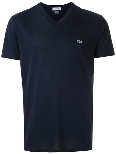 LACOSTE LOGO-APPLIQUÉ V-NECK COTTON T-SHIRT