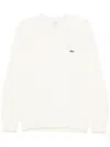 Lacoste Crew Neck Pull Over Wool Sweater In White