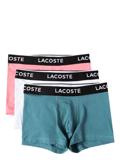 Lacoste Logo-band Three-piece Boxer Set In Blue