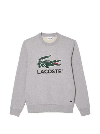 Lacoste Logo Classic-fit Sweatshirt In Gray