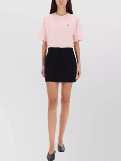 Lacoste Logo Crew Neck Short Sleeve T-shirt In Pink