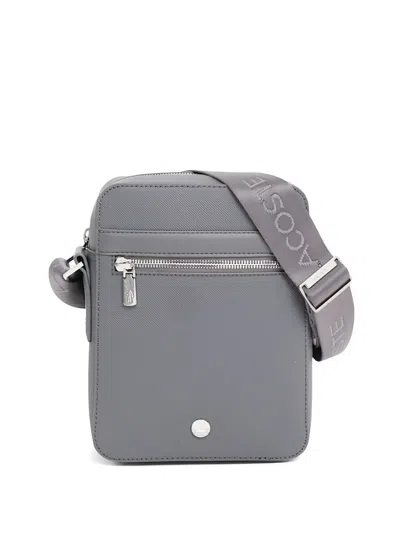 Lacoste Logo Cross Body Bag In Gray