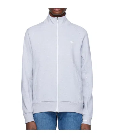Lacoste Logo-decorated Zipper Hoodie In White