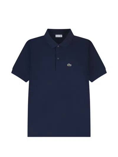 Lacoste Kids' Logo-detail Cotton Polo Shirt In Blue