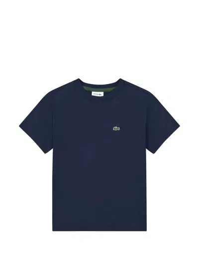 Lacoste Kids' Logo-detail Cotton T-shirt In Blue