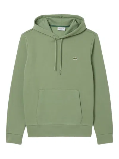 Lacoste Logo-detail Hoodie In Green