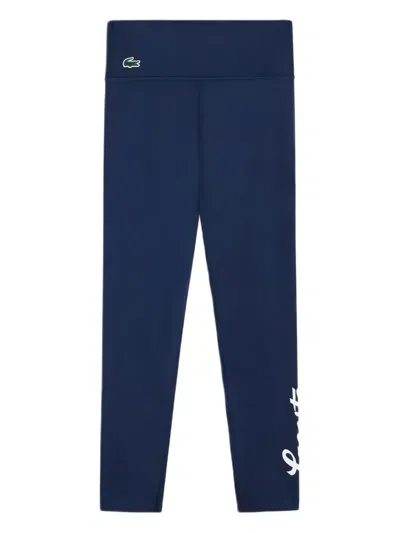 Lacoste Logo-detail Leggings In Blue