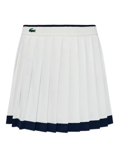 Lacoste Logo-detail Pleated Mini Skirt In White