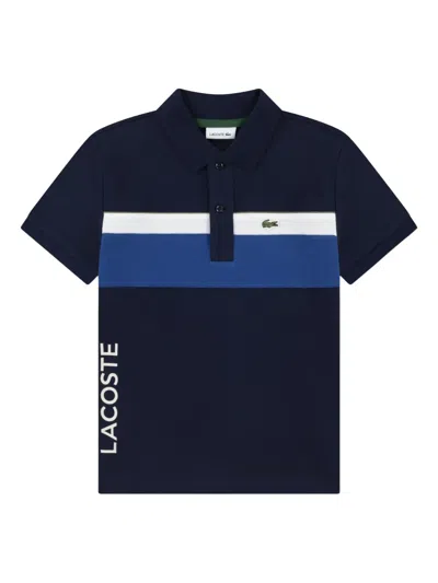 Lacoste Kids' Logo-detail Polo Shirt In Blue