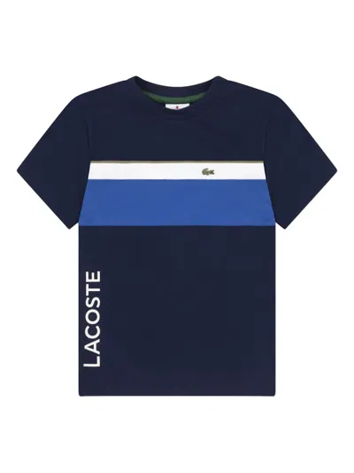 Lacoste Kids' Logo-detail T-shirt In Blue
