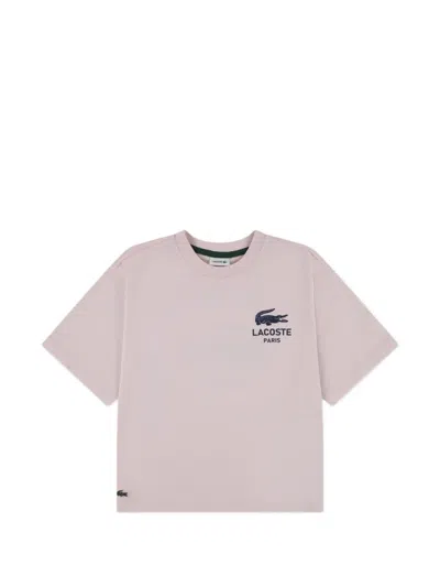 Lacoste Kids' Logo-detail T-shirt In Pink