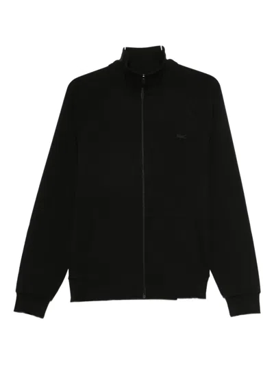 Lacoste Logo-detail Zip-up Sweatshirt In Black