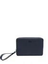 Lacoste Logo-embossed Clutch Bag In Blue