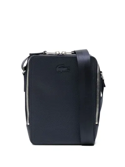 Lacoste Logo-embossed Shoulder Bag In Blue