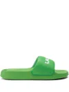 Lacoste Serve Logo-embossed Slider In Green
