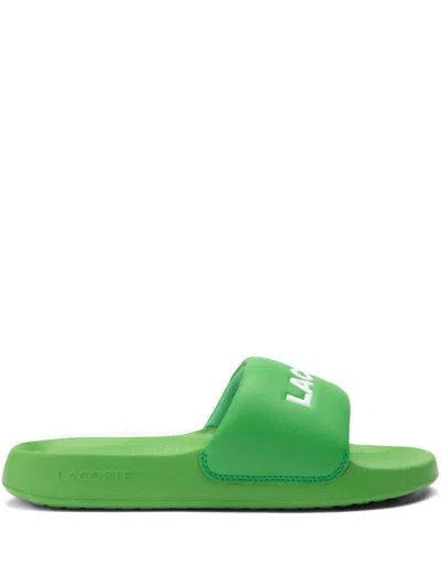 Lacoste Serve Logo-embossed Slider In Green