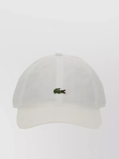 Lacoste Logo Embroidered Baseball Cap In White