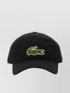 Lacoste Logo Embroidered Baseball Hat With Curved Brim In Black