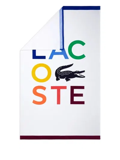 Lacoste Logo-embroidered Bath Towel In Multi