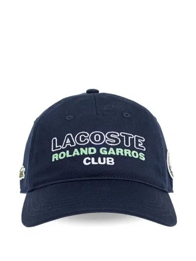 Lacoste Logo-embroidered Cap In Blue