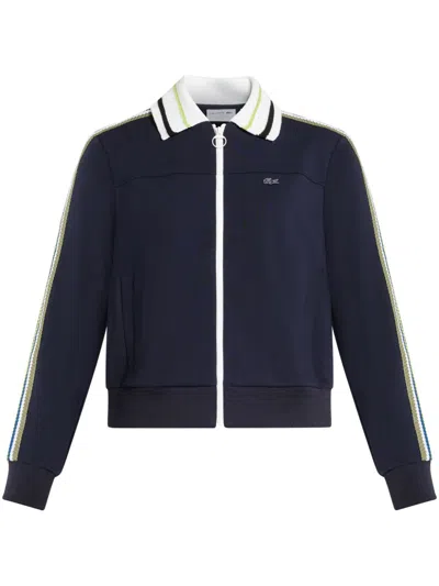 Lacoste Logo-embroidered Cardigan In 蓝色