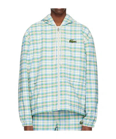 Lacoste Logo-embroidered Casual Jacket In Blue