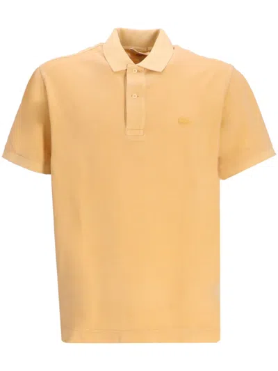 Lacoste Logo-embroidered Cotton Polo Shirt In Yellow