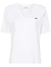 Lacoste Logo-embroidered Cotton T-shirt In White