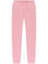 Lacoste Logo-embroidered Cotton Track Pants In Pink