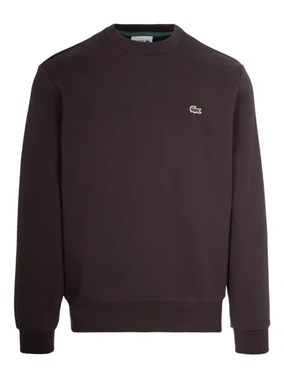 LACOSTE LOGO-EMBROIDERED CREW-NECK SWEATER