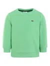 Lacoste Logo-embroidered Crew-neck Sweatshirt In Green