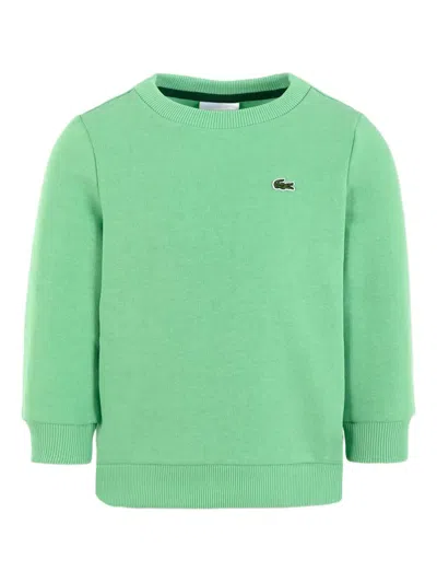 Lacoste Kids' Logo-embroidered Crew-neck Sweatshirt In Green