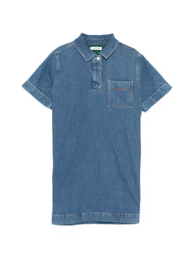 Lacoste Logo-embroidered Dress In Blue