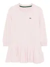 Lacoste Logo-embroidered Dress In Pink