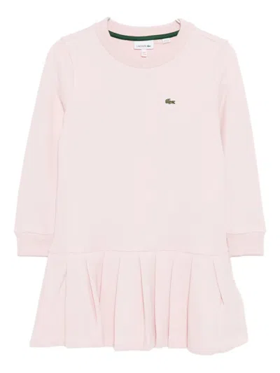 Lacoste Kids' Logo-embroidered Dress In Pink