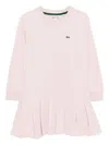 Lacoste Logo-embroidered Dress In Pink