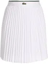 Lacoste Logo-embroidered Elasticated Pleated Miniskirt In White