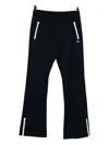Lacoste Logo-embroidered Flared Trousers In Blue