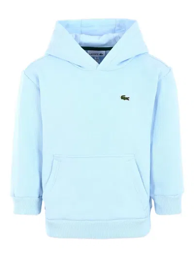 Lacoste Kids' Logo-embroidered Hooded Sweatshirt In Blue